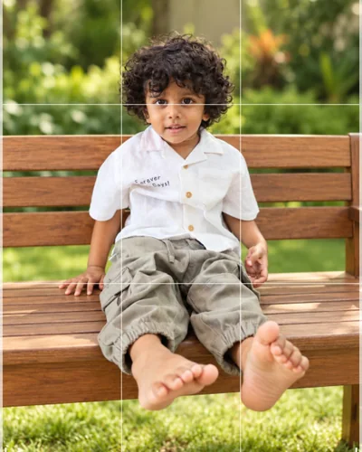 Cropping a photo around the child