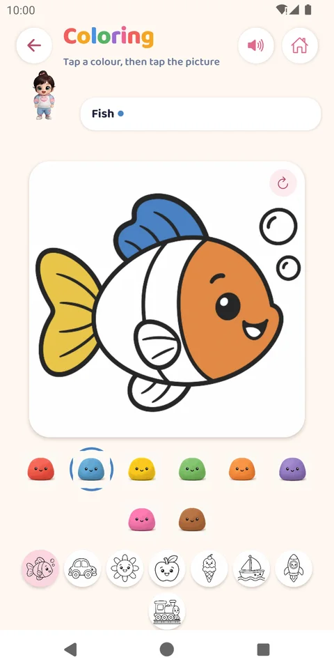 A colouring page